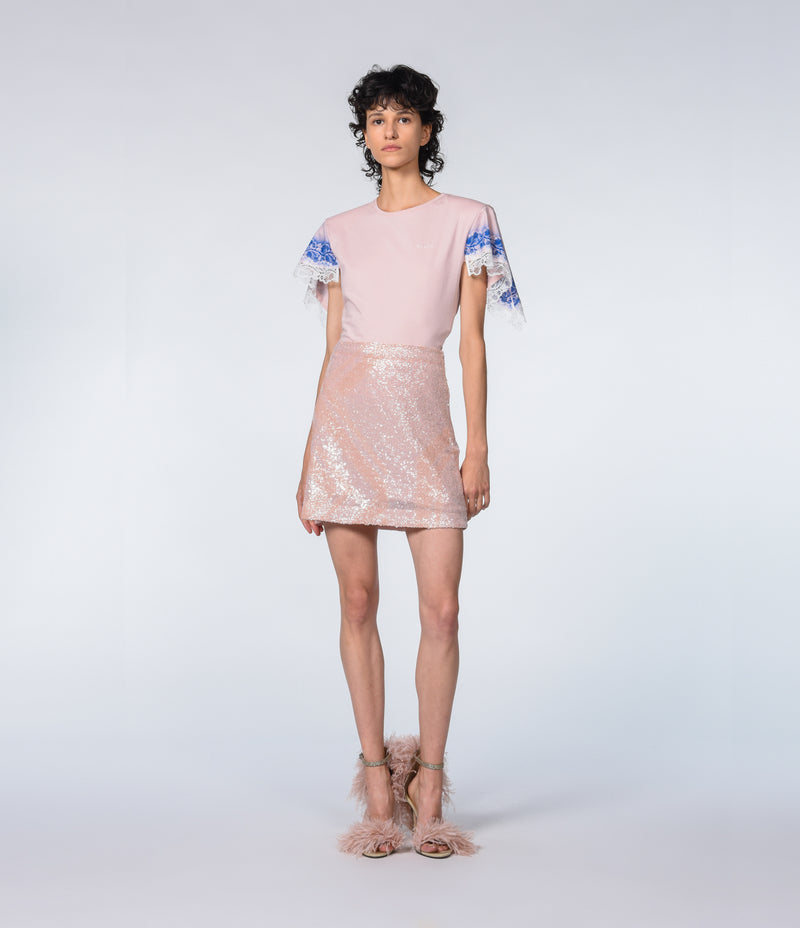 PINK LACE T-SHIRT