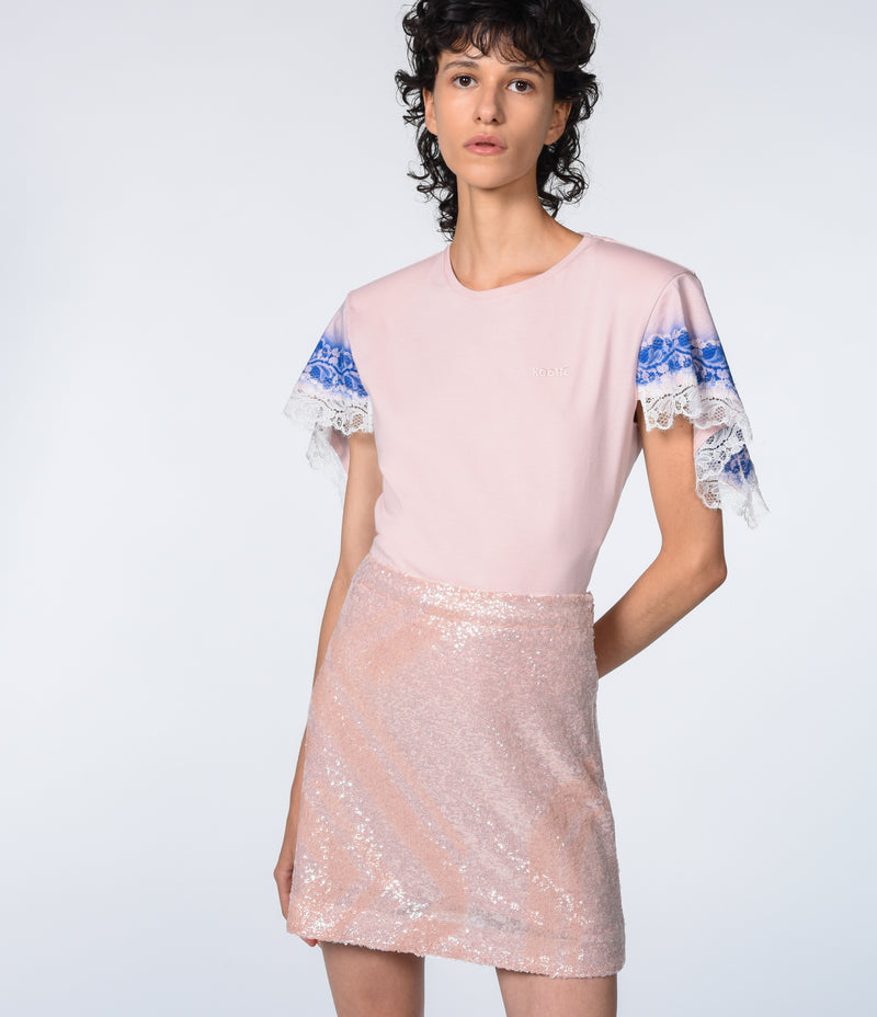 PINK LACE T-SHIRT