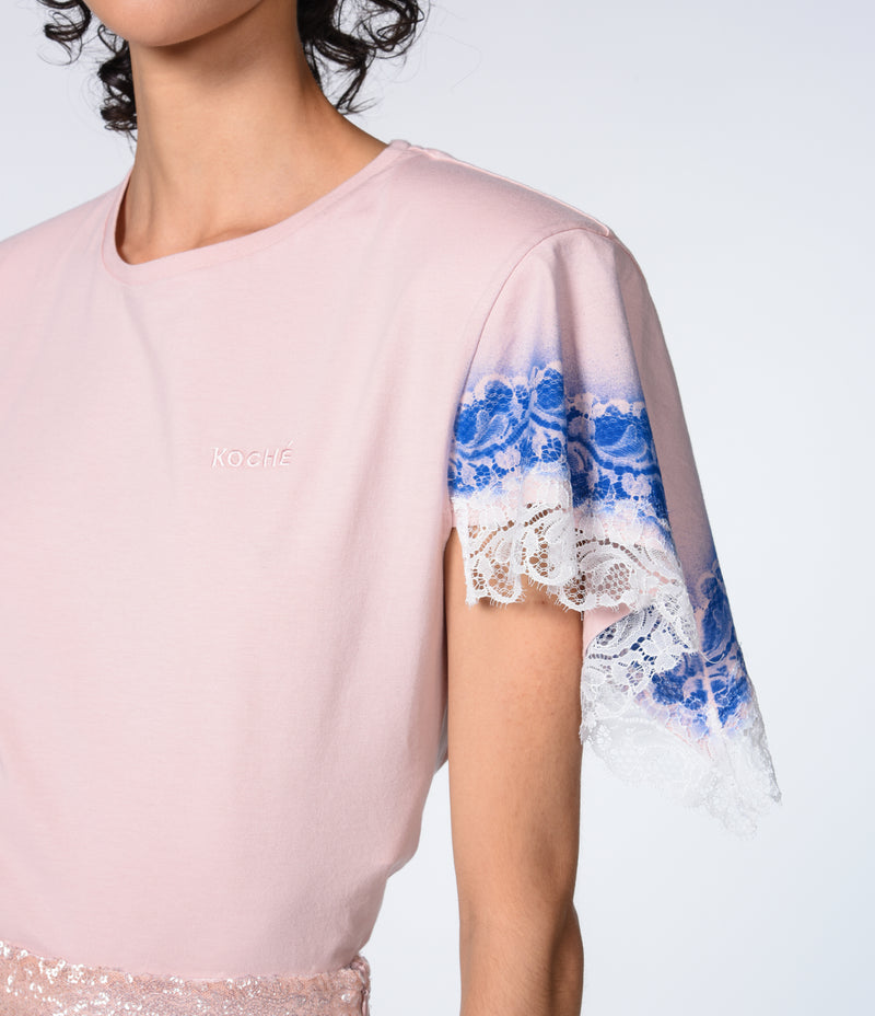 PINK LACE T-SHIRT