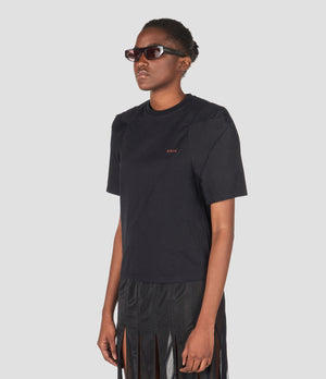BLACK ORGANIC COTTON JERSEY WITH LOGO