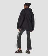BLACK COTTON FLEECE HOODIE SWEATSHIRT