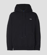 BLACK COTTON FLEECE HOODIE SWEATSHIRT