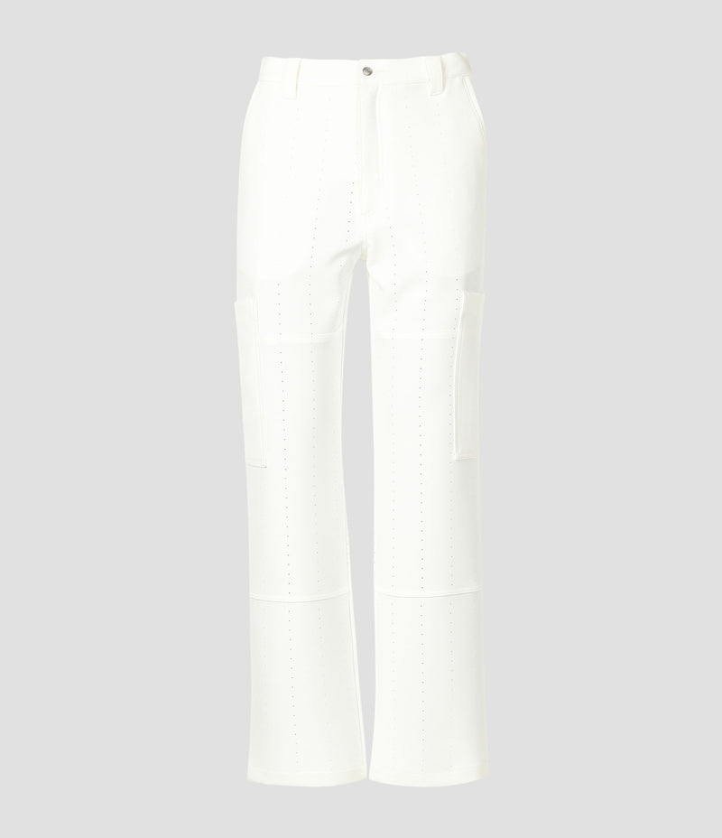 WHITE MULTIPOCKET CARGO TROUSERS