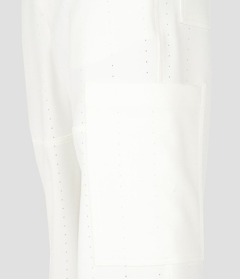 WHITE MULTIPOCKET CARGO TROUSERS