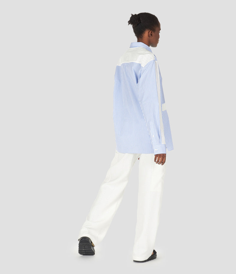 WHITE MULTIPOCKET CARGO TROUSERS