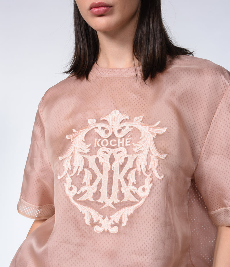 PINK ORGANZA T-SHIRT