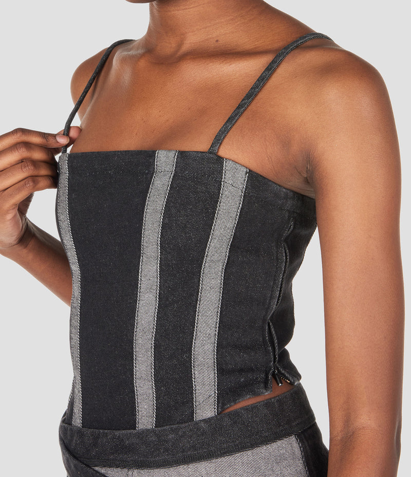 BUSTIER DENIM TOP